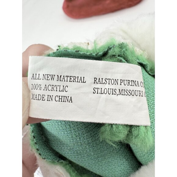 Set Of 2 Vintage Christmas Stockings Purina Beggin Strips Dog Puppy Red Green - Picture 3 of 10